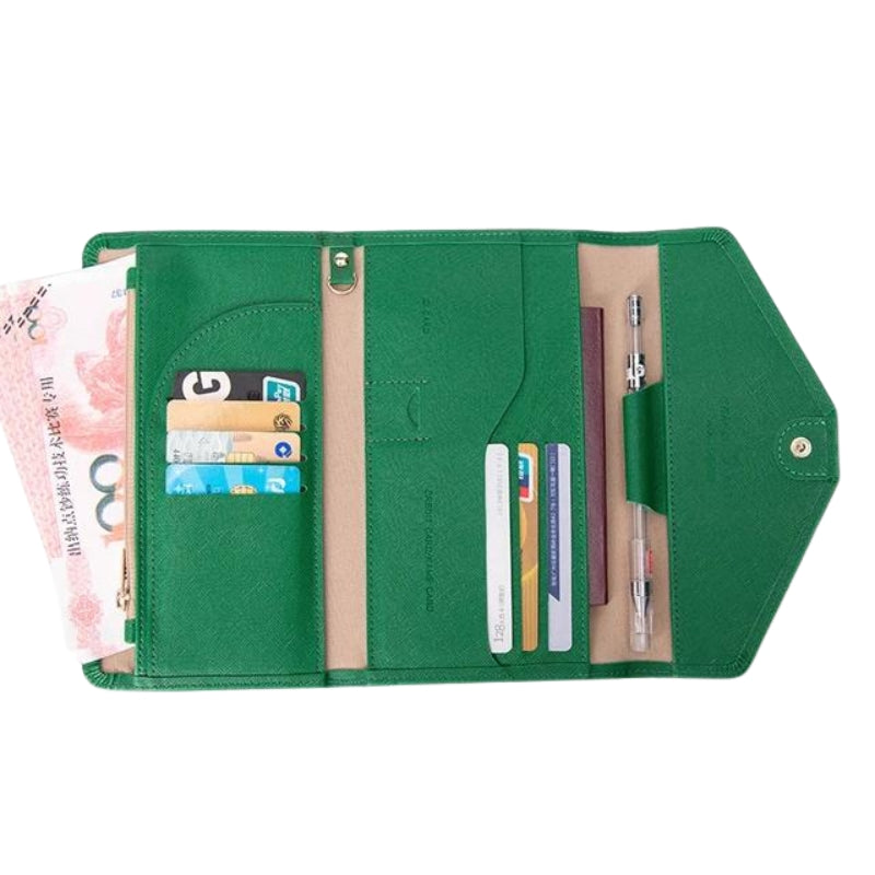 women's travel wallet - Green