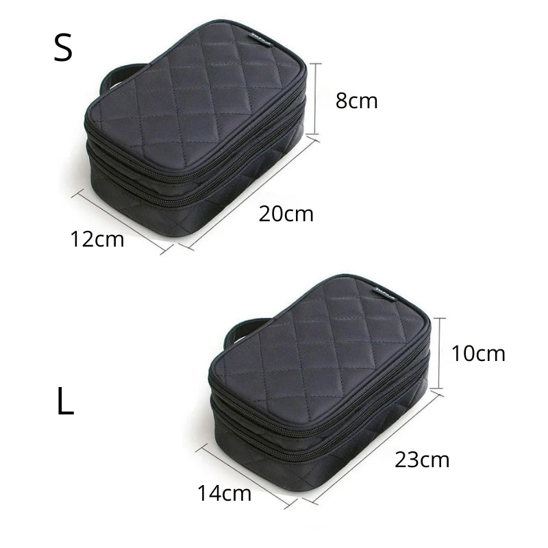 cosmetics toiletry bag two sizes visible - Black - Pink - Fuchsia
