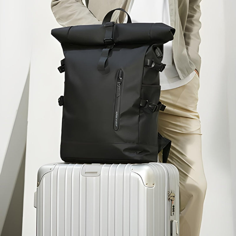 Water-Resistant Roll Top Backpack