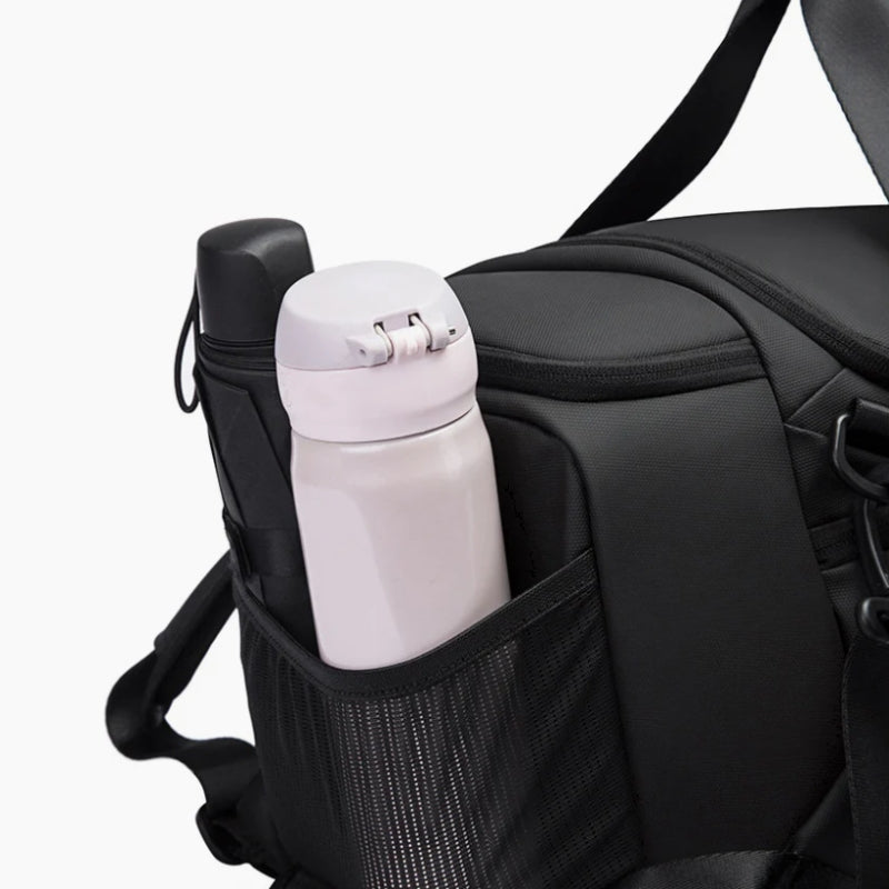 men's sports travel bag side compartment - Grey - Gray - Black