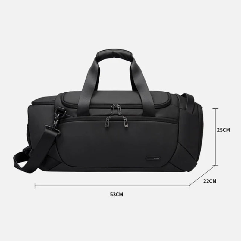 men's sports travel bag close up zip closure - Grey - Gray - Black