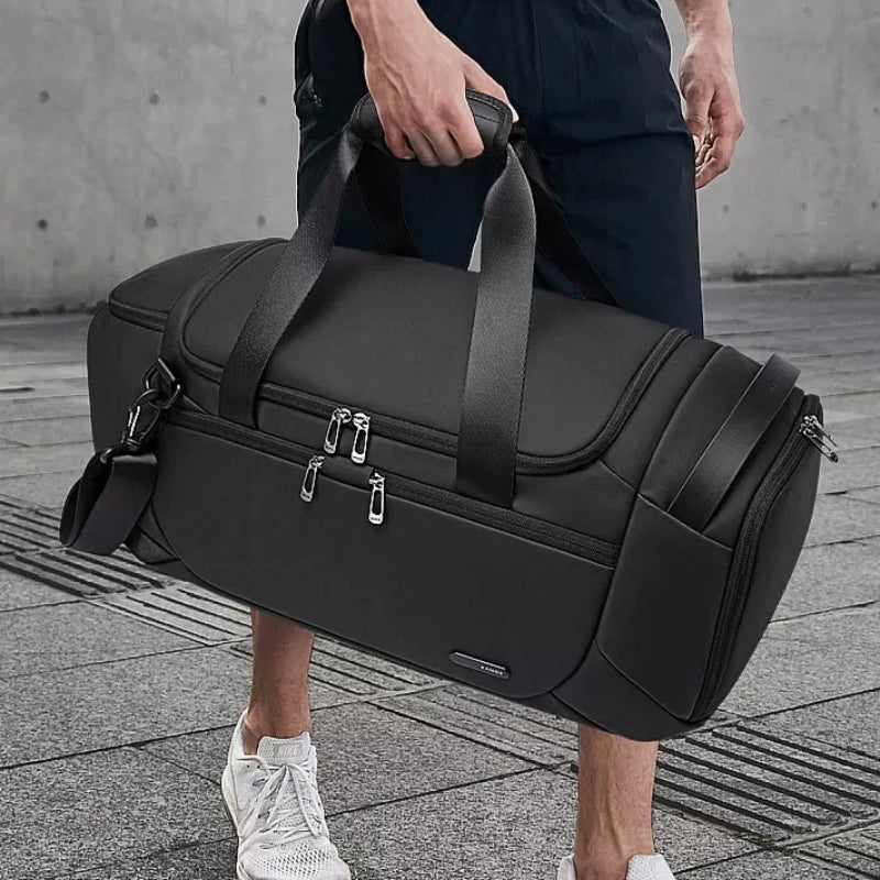 men's sports travel bag carried by hand - Grey - Gray - Black
