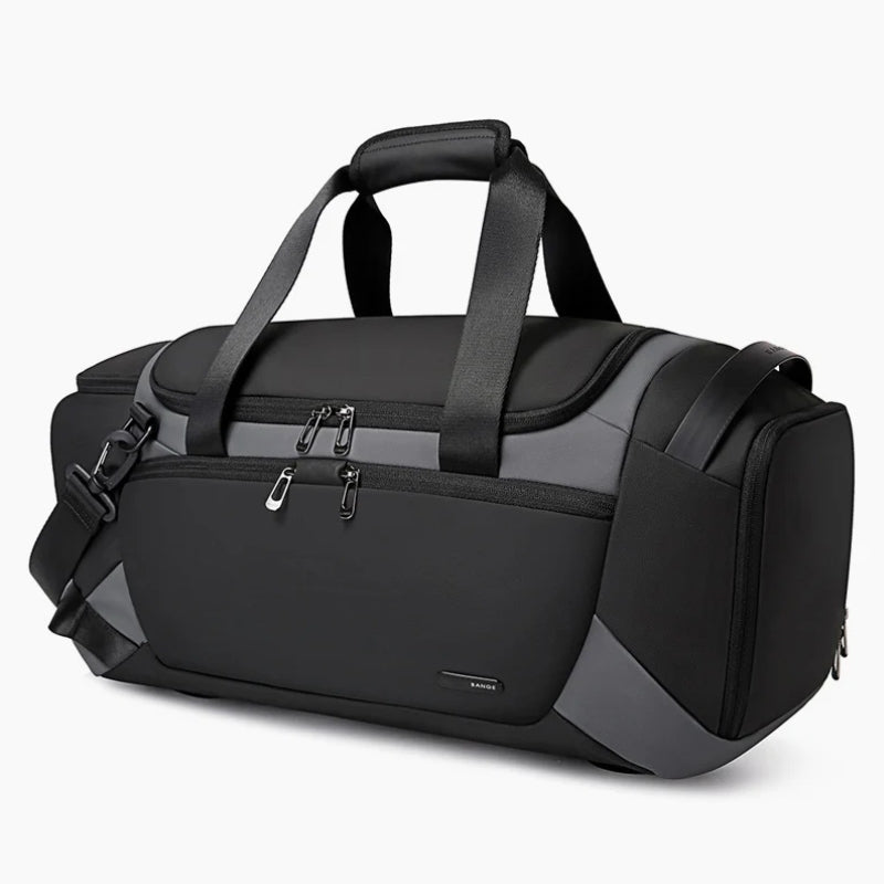 men's sports travel bag close up zip closure - Black