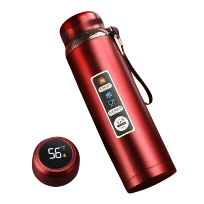 thermos with temperature - Red