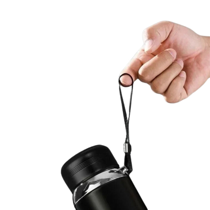 thermos with temperature held in hand - Grey - Gray - Red - Blue