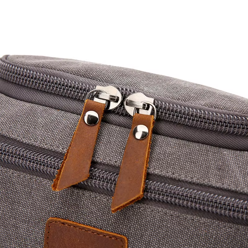 large toiletry bag for men close up zip closure - Blue - Black - Grey - Gray - Marron