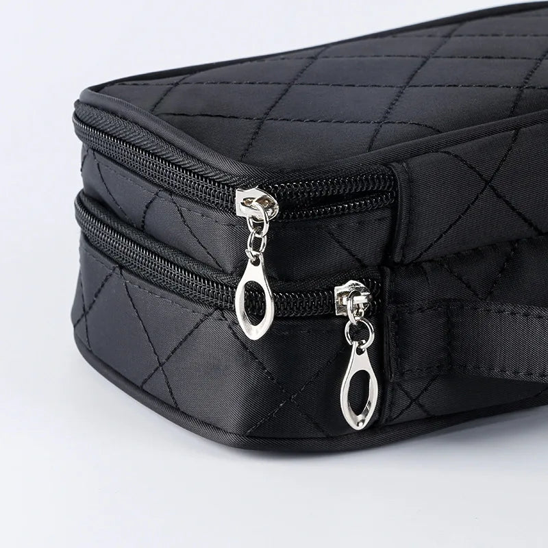 cosmetics toiletry bag close up zip closure - Black - Pink - Fuchsia
