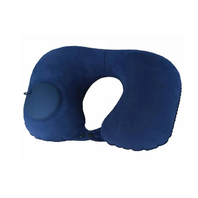 inflatable neck pillow travel - Navy Blue