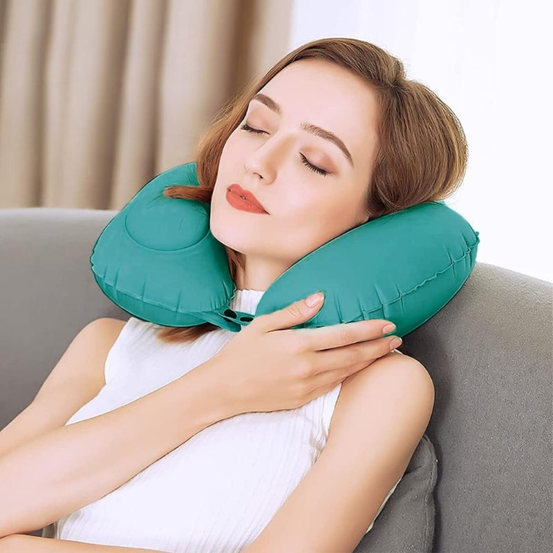 inflatable neck cushion travel - Blue - Navy Blue - Grey - Gray - Pink
