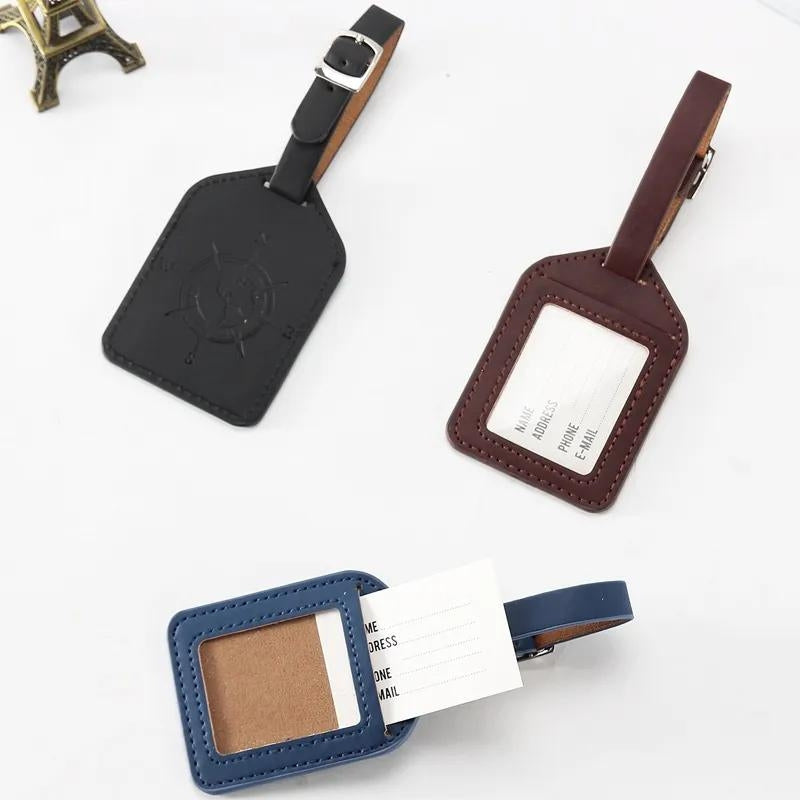 etiquette bagage cuir