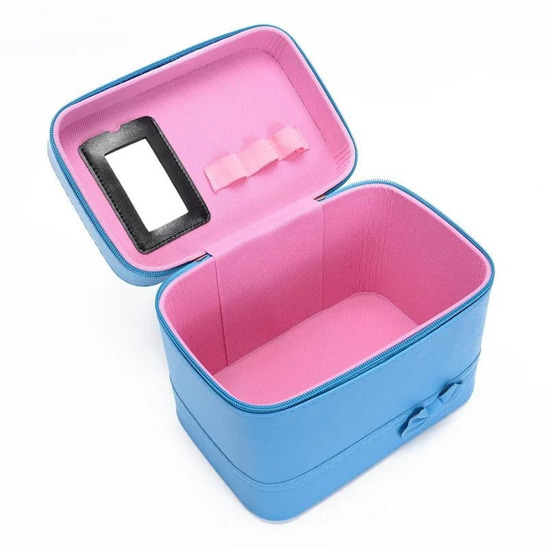 small vanity case woman open interior - Fuchsia - Black - Blue - Pink - Red