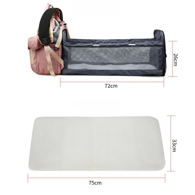 baby changing bag bed open diaper bag - Black - Pink
