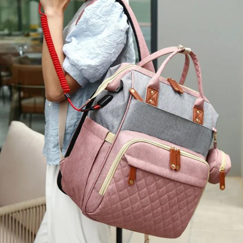 baby changing bag bed shoulder carry - Black - Pink