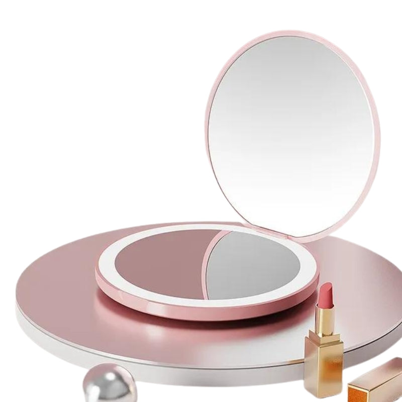 illuminated pocket mirror - Pink