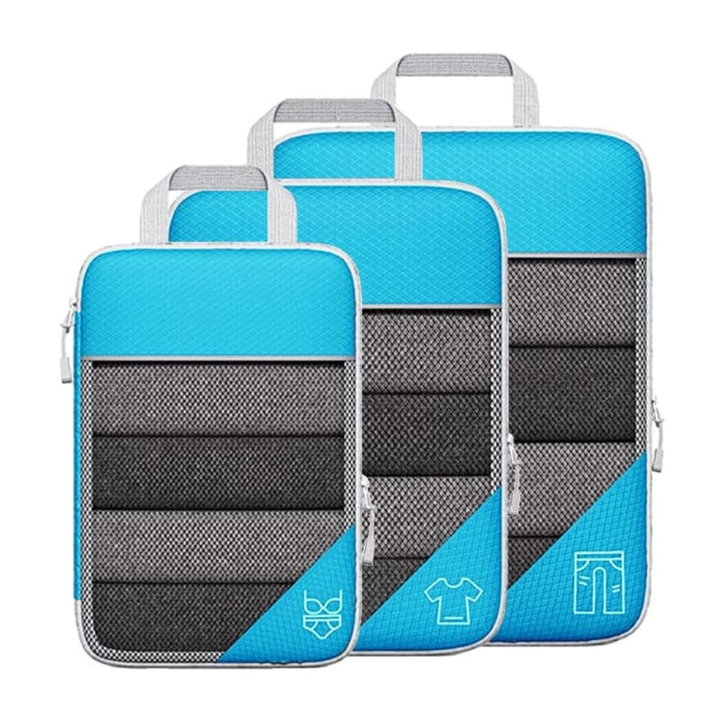 compressible suitcase organizer - Blue - Three Pieces