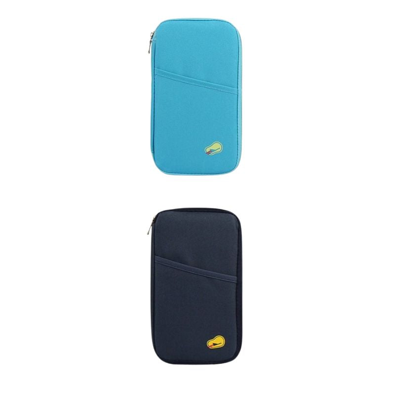 women's travel pouch - Sky Blue and Navy Blue Duo