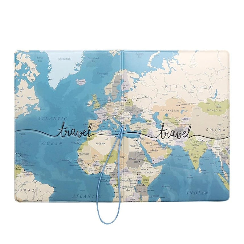 luxury passport holder - Brown World Map - Dark Brown World Map - Sky Blue World Map - Light Blue World Map - Blue World Map - Pink World Map