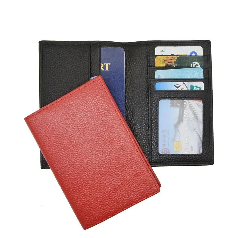 men's leather passport cover - Fuchsia - Black - Blue - Grey - Gray - Green - Pink - Red - Yellow