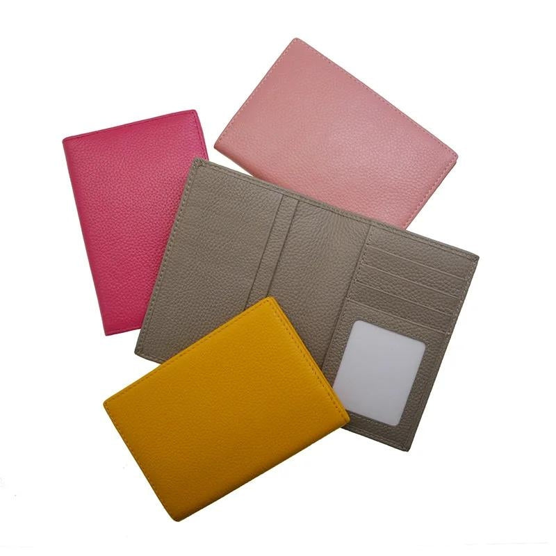 luxury leather passport cover - Fuchsia - Black - Blue - Grey - Gray - Green - Pink - Red - Yellow