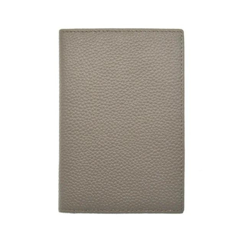 leather passport holder - Grey - Gray