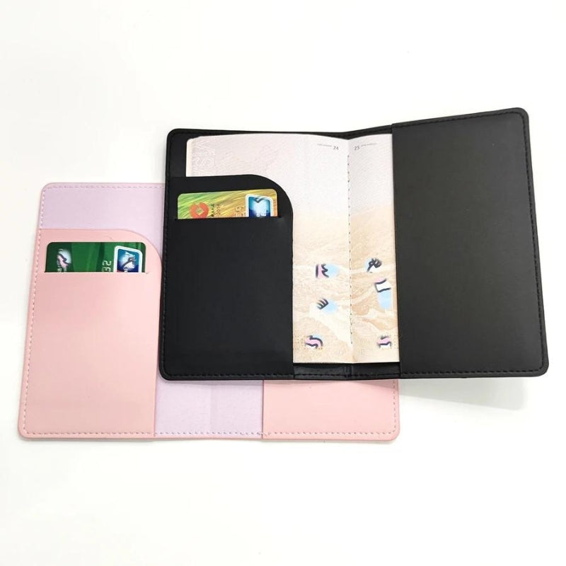 men's passport holder - Black and Pink Couple Set