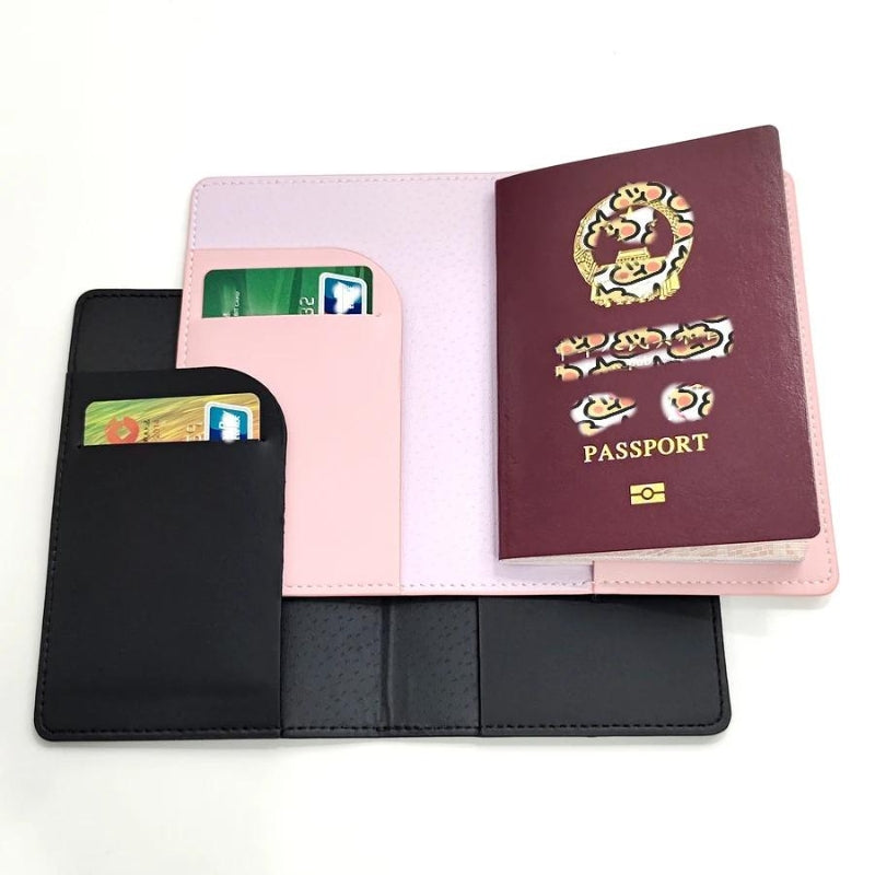 women's passport holder - Black and Pink Couple Set