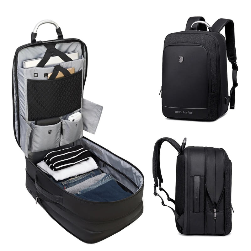 usb backpack - Black - Dark grey - Dark gray - Light grey - Light gray
