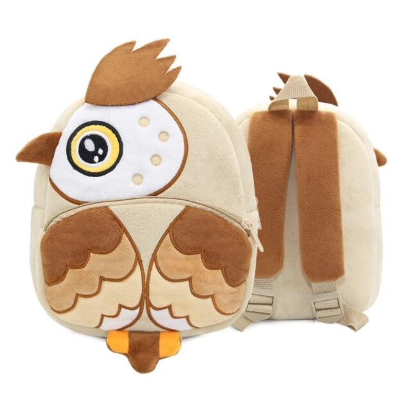 girls' school backpack - Brown Owl