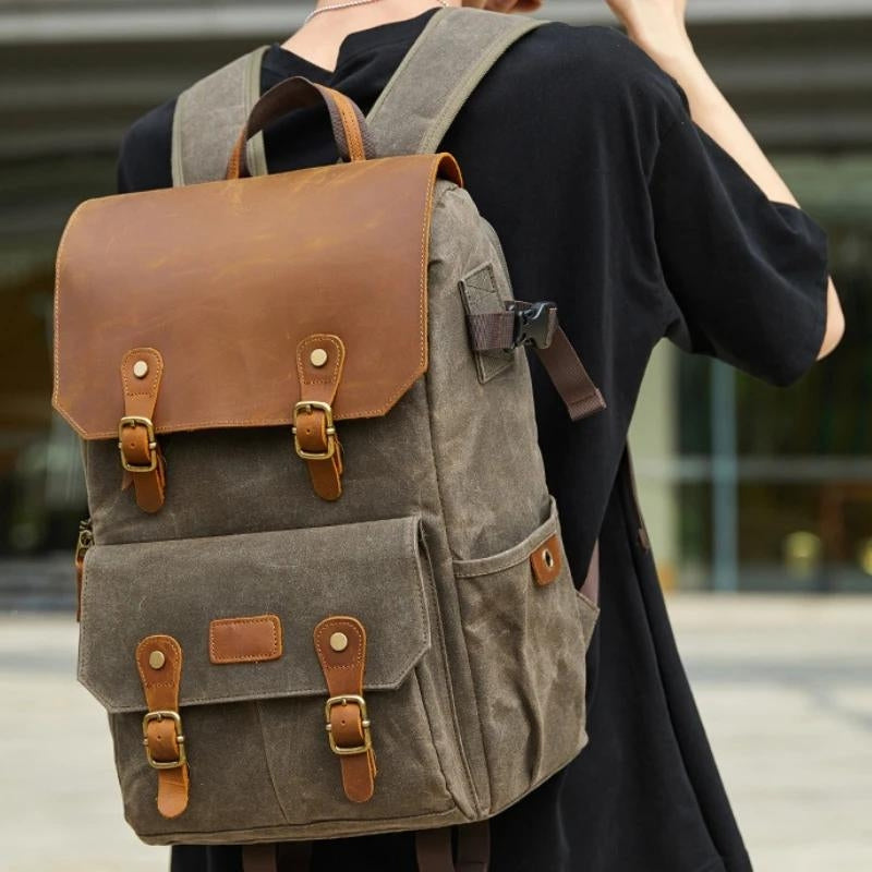 camera backpack - Khaki - Grey - Gray - Green
