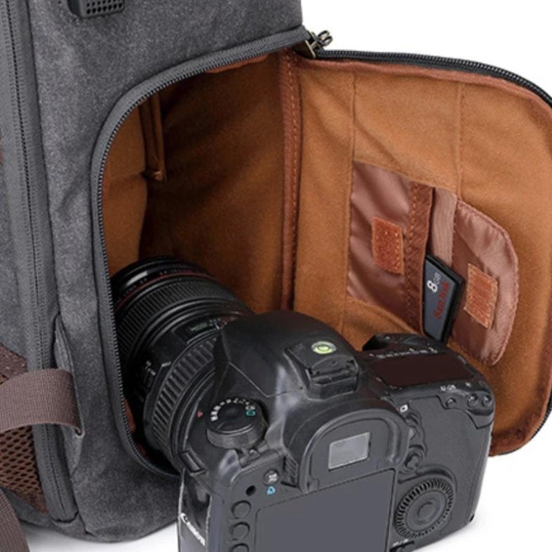 travel camera backpack - Khaki - Grey - Gray - Green