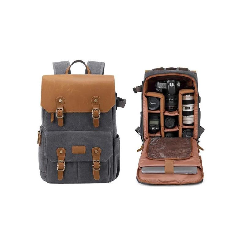 compact camera backpack - Grey - Gray - Model 1