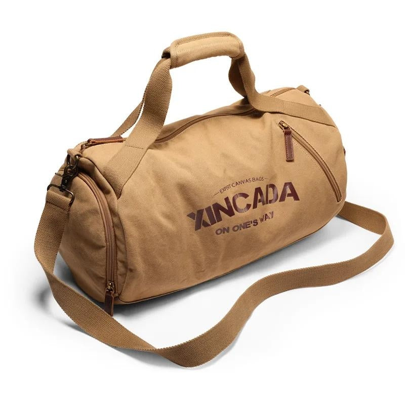 canvas travel bag for men - Beige