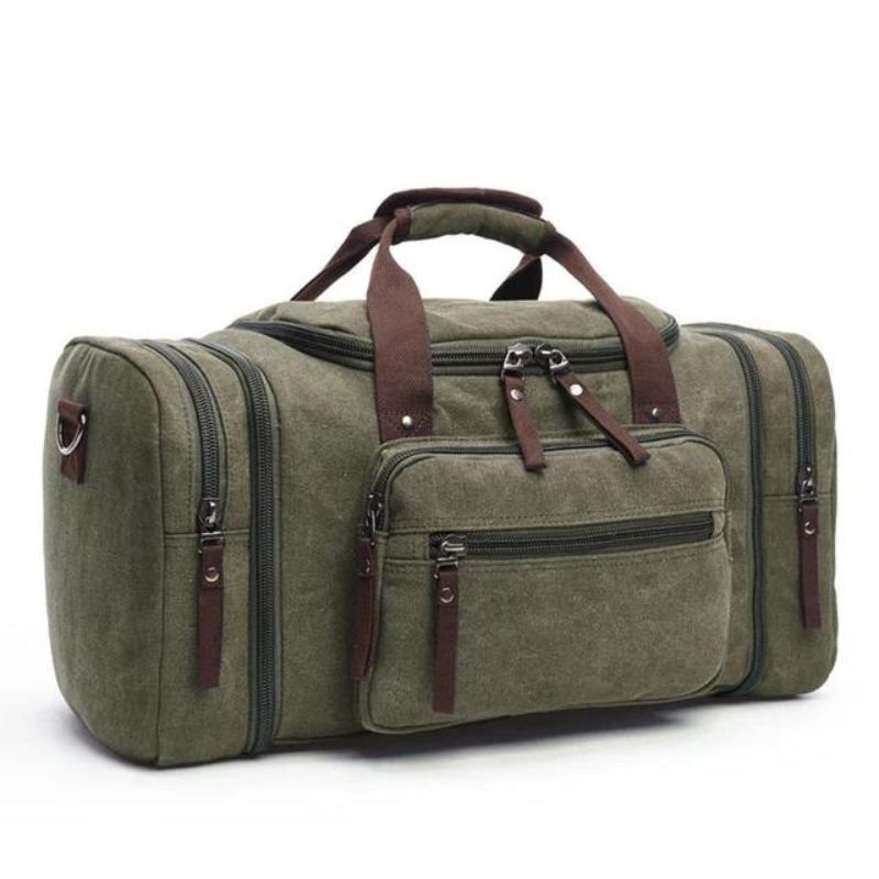 canvas travel bag for men - Green