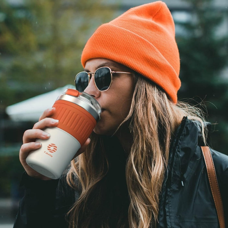 travel coffee thermos - Blue - Orange - Black - White - Grey - Gray