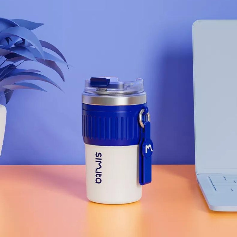 travel coffee mug - Blue - Orange - Black - White - Grey - Gray