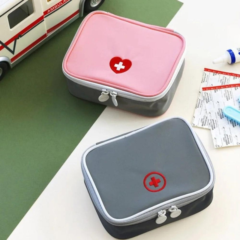 travel medicine bag - Pink - Grey - Gray