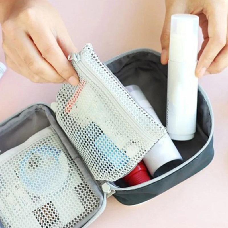 travel medicine case - Pink - Grey - Gray