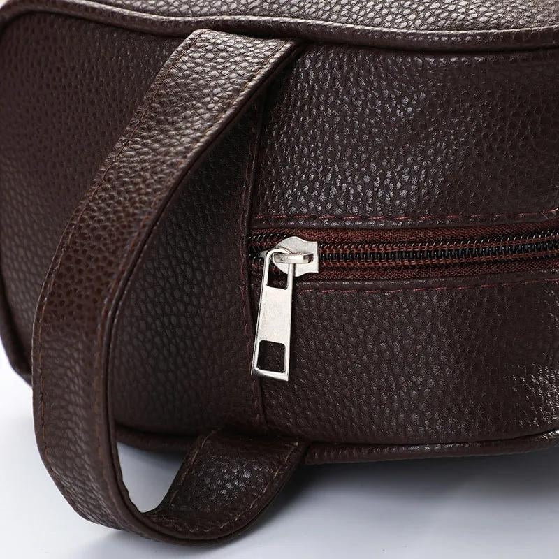 leather toiletry bag - Black - Brown - Blue