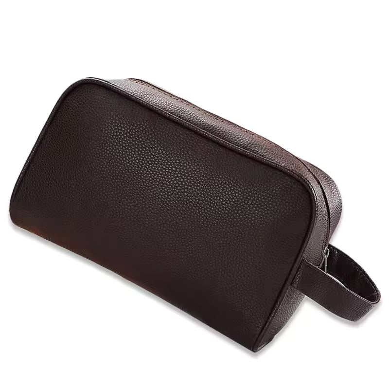 brown leather pouch - Brown - Non-customisable - Non-customizable