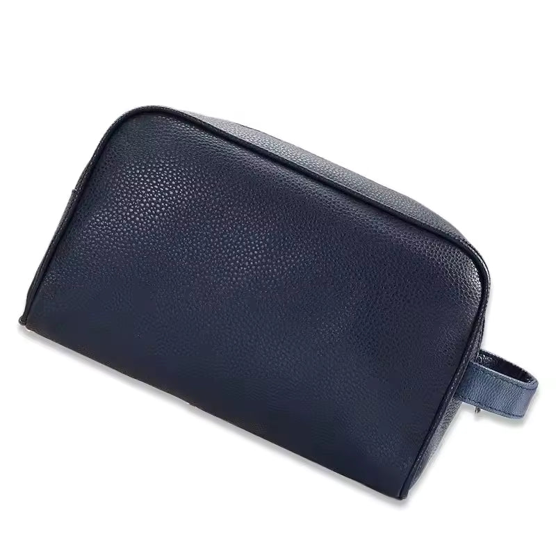 leather travel toiletry bag - Blue - Non-customisable - Non-customizable